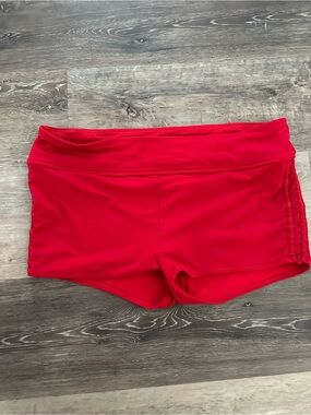 Athleta Bright Red Swim Shorts with Side Ruching